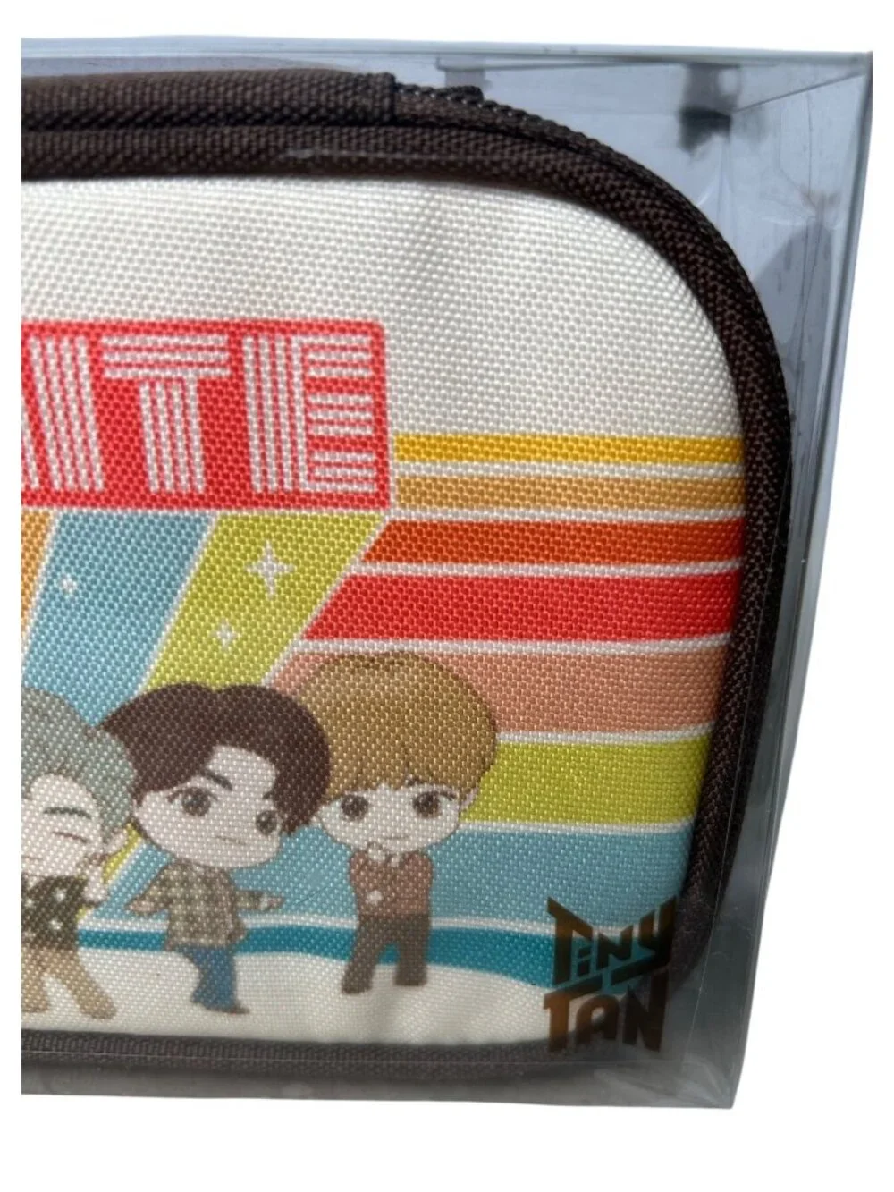 NEW TinyTAN Dynamite Multi Pouch Colorful Character Design & Zipper Closure BTS